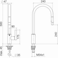 Vorschau: Dornbracht Tara Ultra EHM Pull-Down mit Brausefunktion