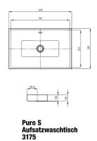 Vorschau: Kaldewei Puro Aufsatzwaschtisch, ohne Hahnloch 60x38,5x12cm, Perl-Effekt Mod.3175