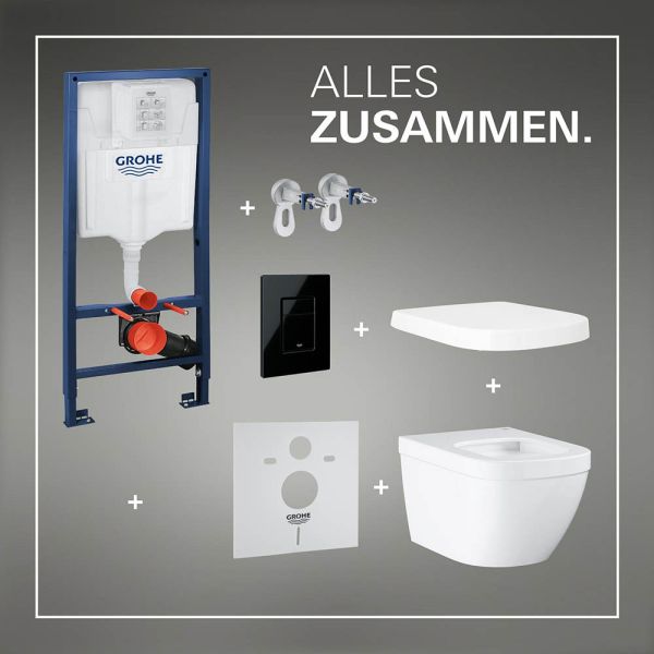 Grohe Solido WC 5-in-1-Set mit Betätigung in schwarz
