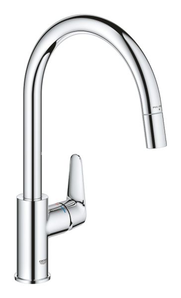 Grohe Start Curve Einhand-Spültischbatterie mit herausziehbarer Laminarbrause, chrom 3056200014