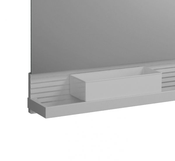 Burgbad Fiumo LED-Spiegel 140cm mit Ablage, Reling in weiß