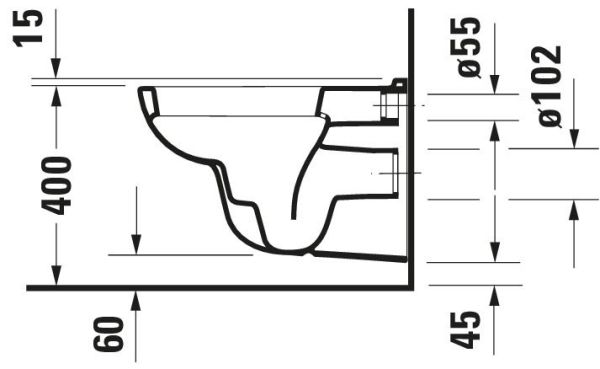 Duravit D-Code Wand-WC 54,5x35,5cm, eckig, HygieneGlaze, weiß