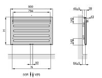 Vorschau: Zehnder Metropolitan Bar Badheizkörper 90cm, Warmwasserbetrieb für Montage unter Fenster