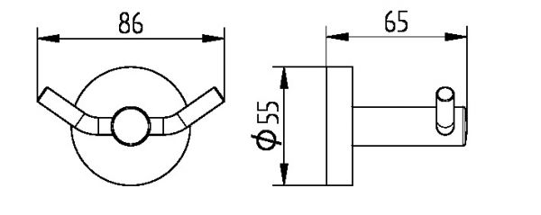 Avenarius Serie 190 Haken 2-fach mit Konsole, edelstahl