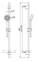 Vorschau: Hansa Hansabasicjet Wandstangen-Set 92cm, 1-strahlig, chrom