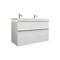 Vorschau: Burgbad Eqio Waschtisch 103cm mit Unterschrank & LED-Beleuchtung, weiß glanz, Griffleiste chrom SEZB103F2009C0001G0251