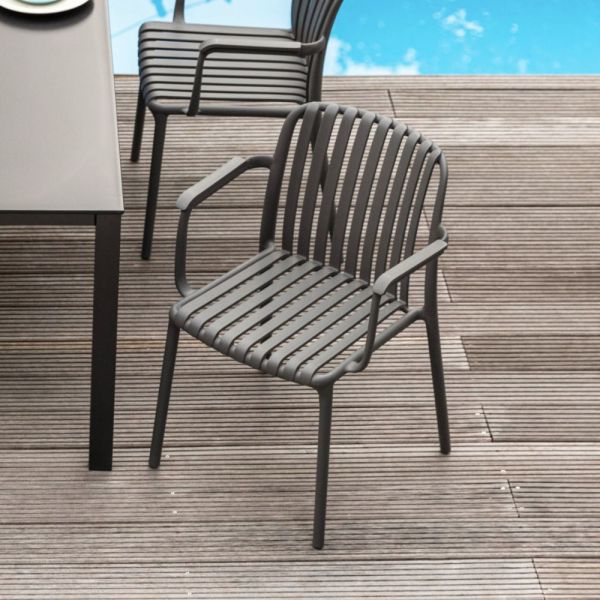 KETTLER LAGO Dining-Set mit CUBIC Dining-Tisch KETTALUX® Platte 160 x 95 cm, grau/anthrazit