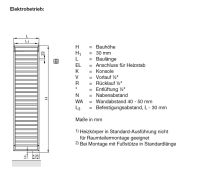 Vorschau: Zehnder Subway Badheizkörper 158x45cm elektrisch, RACY-S-Heizstab, anthrazit grey