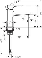 Vorschau: Hansgrohe Metropol Einhebemischer für Handwaschbecken 100 mit Hebelgriff für Kaltwasser, chrom