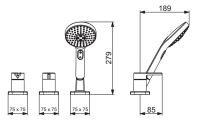 Vorschau: Hansa Hansadesigno Style Fertigmontageset soft-edge Einhandmischer für 3-Loch-Einbausets, chrom