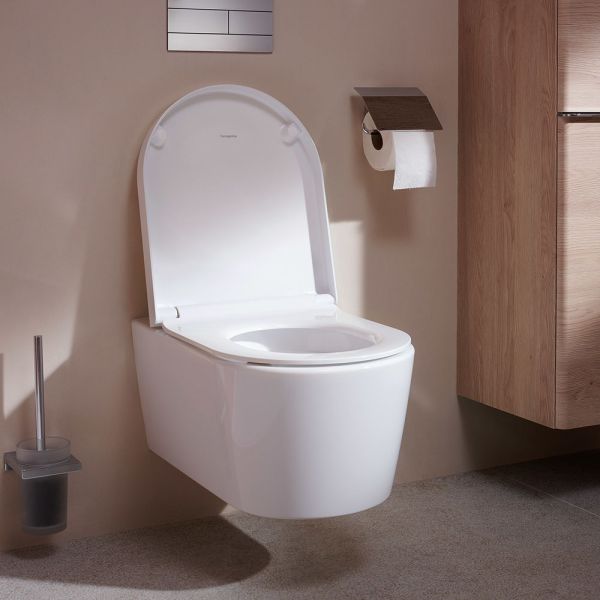 Hansgrohe EluPura S Wand-WC Set spülrandlos mit WC-Sitz, HygieneEffect, weiß
