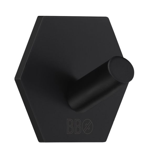 Smedbo selbstklebender Design Haken, Hexagon, 4,5x5,2mm, schwarz matt BB1160