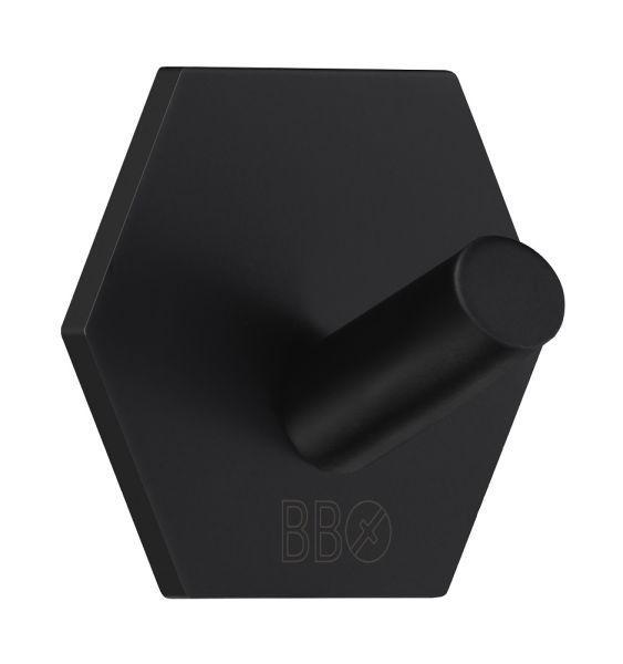 Smedbo Hexagon selbstklebender Haken, 4,5x5,2mm, schwarz BB1160