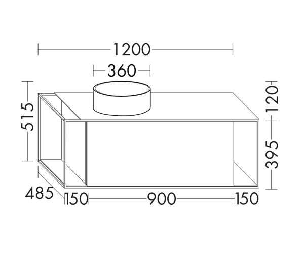 Burgbad Junit Keramik-Aufsatzwaschtisch rund mit Unterschrank und LED-Beleuchtung, 120cm SGNY120LF3148C0037G0175