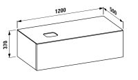 Vorschau: Laufen IL BAGNO ALESSI ONE Schubladenelement 1200, Ausschnitt links, 1 Schublade techn Zeichnung