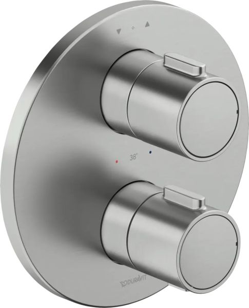 Duravit Duschthermostat rund, Unterputz mit Grundkörper, edelstahl gebürstet