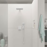Vorschau: hansgrohe Raindance E Duschkopf 300 1jet mit Brausearm, EcoSmart, weiß matt