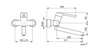 Vorschau: Hansa Hansamedipro Wasch-/Spültisch-Einhand-Wandbatterie, 311mm, chrom