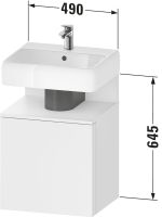 Vorschau: Duravit Qatego Waschtischunterschrank 49x42cm in weiß supermatt Antifingerprint, mit offenem Fach