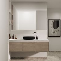 Vorschau: Steinberg Serie 440 Aufsatzschale oval aus Mineo Stone 60x40cm, matt black 4406116S