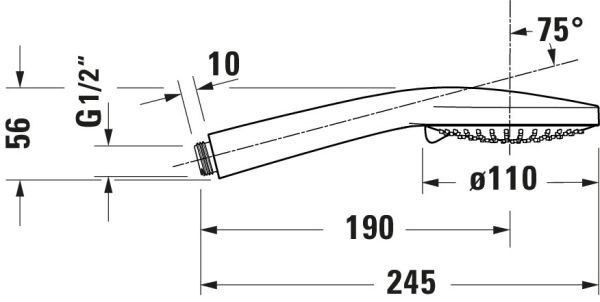 Duravit Handbrause MinusFlow 11cm, 3 Strahlarten, edelstahl gebürstet