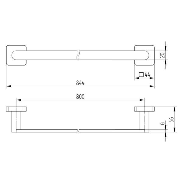 Avenarius Serie 240 Badetuchhalter 80, chrom 2403080010