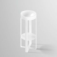 Vorschau: Alape Xcut Säulenwaschtisch mit Stahlgestell und Ablage ohne Hahnloch WT.RX400.CU, weiß 4508500000 