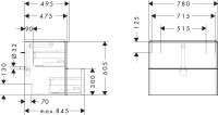 Vorschau: Hansgrohe Xelu Q Waschtischunterschrank 78x47,5cm, mit 2 Schubkästen 54027000