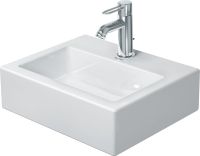 Duravit Vero Handwaschbecken rechteckig 45x35cm, mit 1 Hahnloch, ohne Überlauf, weiß 0704450041