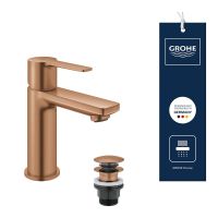 Vorschau: Grohe Lineare Waschtischarmatur XS-Size mit Push-open Ablaufgarnitur, warm sunset gebürstet