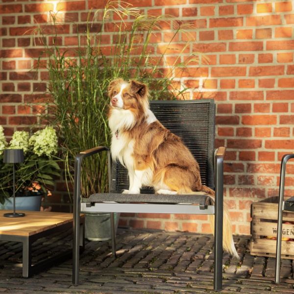 KETTLER DINING DIAMOND Rope Loungesessel mit Armlehne anthrazit charcoal 0103908-7720