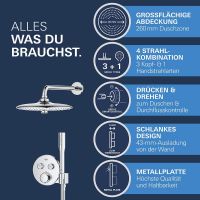 Grohe Precision SmartControl Duschsystem, rund, Thermostat, 2jet Kopfbrause, Stabhandbrause, chrom 34878000