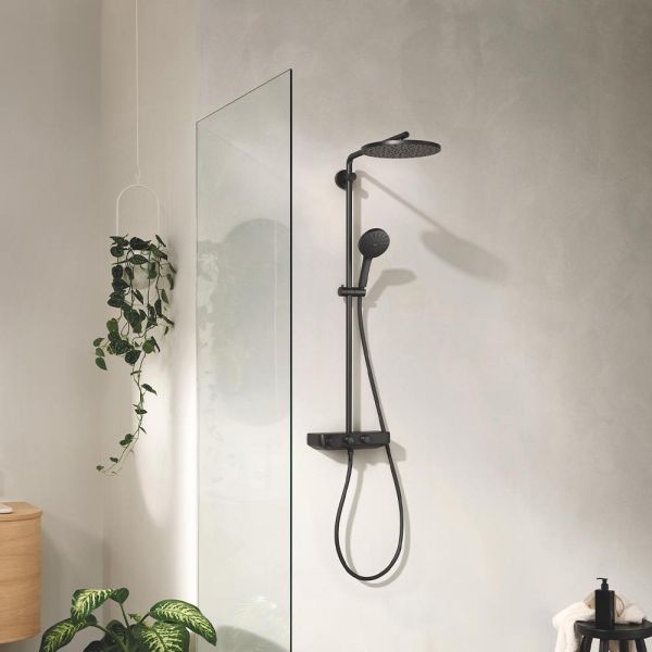 Grohe Vitalio Joy+ SmartControl System 280 Mono Duschsystem mit Thermostat, Aufputz, schwarz matt 