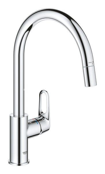 Grohe Start Flow Einhand-Spültischbatterie mit herausziehbarer Laminarbrause, chrom 30569000