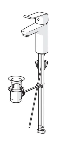 Hansa Hansacare Waschtisch-Einhand-Einlochbatterie, mit Ablaufgarnitur, chrom