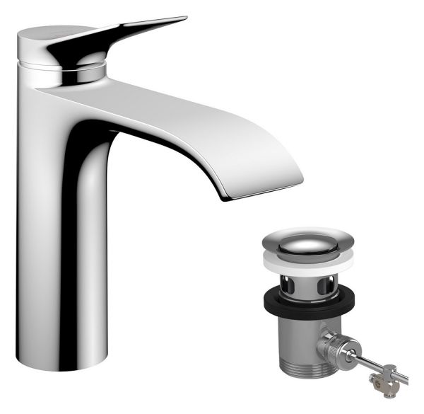 Hansgrohe Vivenis Waschtischmischer 110 CoolStart mit Zugstangen-Ablaufgarnitur, chrom 75023000