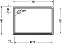 Vorschau: Duravit Starck Slimline Duschwanne rechteckig 90x130cm, Sanitäracryl, weiß