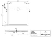 Vorschau: Villeroy&Boch Subway quadratische Duschwanne für Eckmontage, 100x100cm, weiß UDA1035SUB1V-01