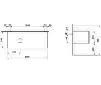 Vorschau: Laufen IL BAGNO ALESSI One Schubladenelement 1200, Ausschnitt links, zu WT H818974