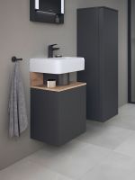 Vorschau: Duravit Qatego Waschtischunterschrank 44x35cm mit offenem Fach, graphit supermatt eiche marmoriert QA4076