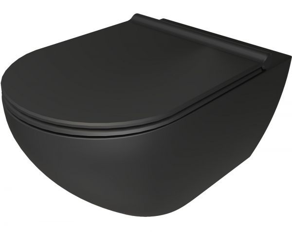 Catalano Sfera Wand-WC newflush, Tiefspüler, spülrandlos, 54x35cm, schwarz matt CATAglaze+ VSF54RNS