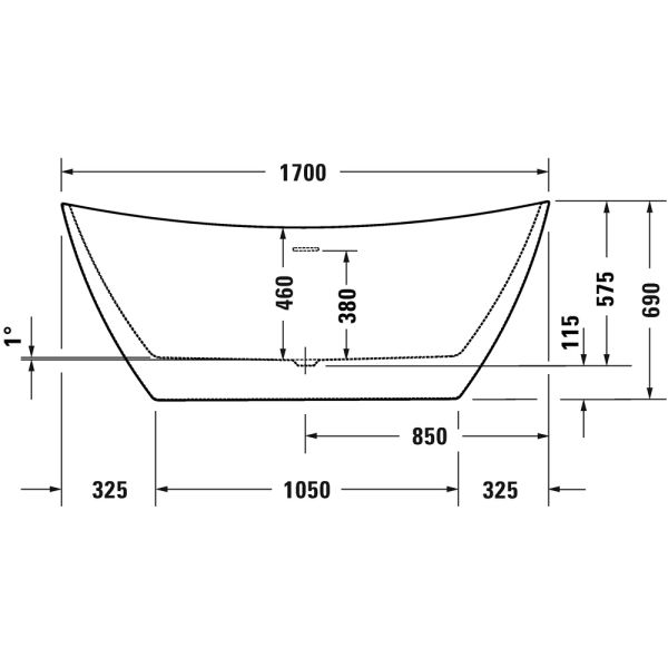 Duravit DuraVato freistehende ovale Badewanne 170x78cm, weiß 700571000000000