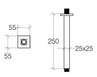 Vorschau: lineabeta SUPIONI Brausearm 25cm, Deckenmontage 1/2", chrom