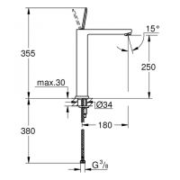 Vorschau: Grohe Eurocube Joy Einhand-Waschtischbatterie, glatter Körper, XL-Size, chrom