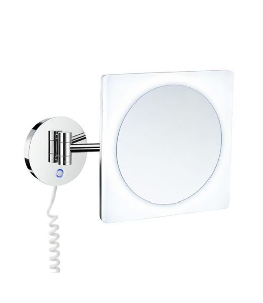 Smedbo Outline Kosmetikspiegel eckig mit LED- Beleuchtung Dual Light, chrom
