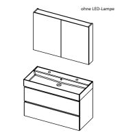 Vorschau: RIHO Spring Rise Waschtisch mit Unterschrank 100x46cm und Spiegelschrank, 2 Hahnlöcher, 2 Schubladen