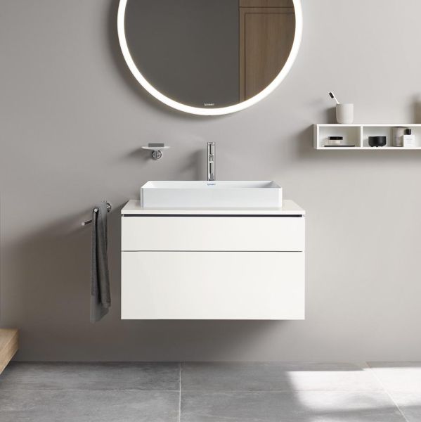 Duravit L-Cube Waschtischunterschrank wandhängend 82x55cm mit 2 Schubladen für Aufsatzbecken