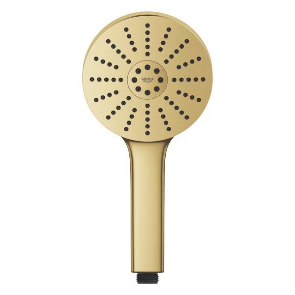 Grohe Vitalio Joy+ 120 Handbrause mit 3 Strahlarten, 6,3 l/min, cool sunrise gebürstet 134863GN00 