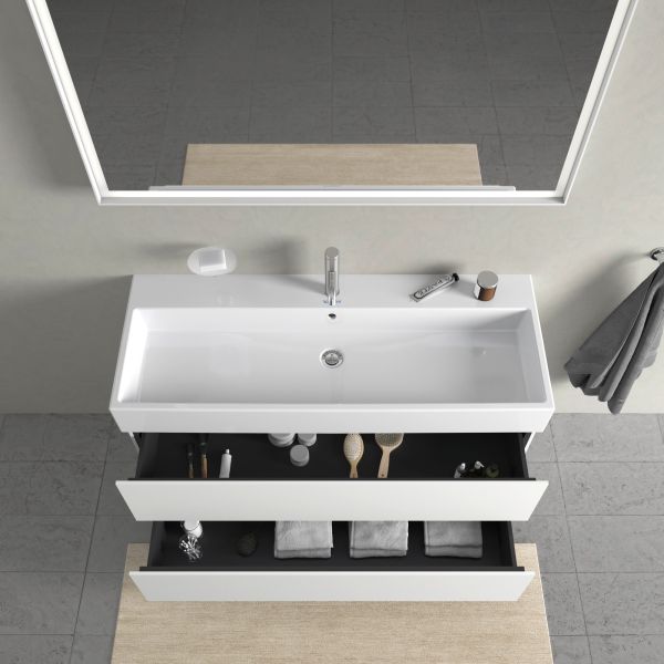 Duravit L-Cube Waschtischunterschrank wandhängend 118x46cm mit 2 Schubladen für Vero Air 235012