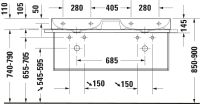 Vorschau: Duravit DuraSquare Metallkonsole Wandhängend zu Waschtisch 235312, schwarz matt